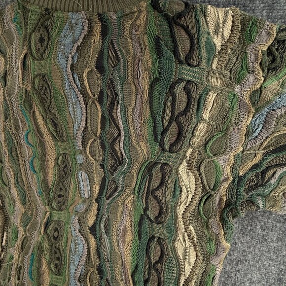 COOGI Australia Sweater Women Medium Green Knit Pullover Turtleneck Padded Shldr - Picture 16 of 16